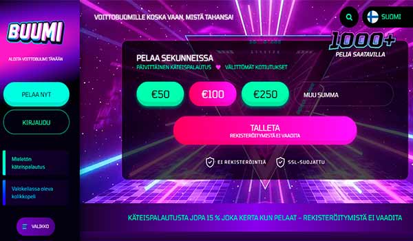 Buumi Casino etusivua