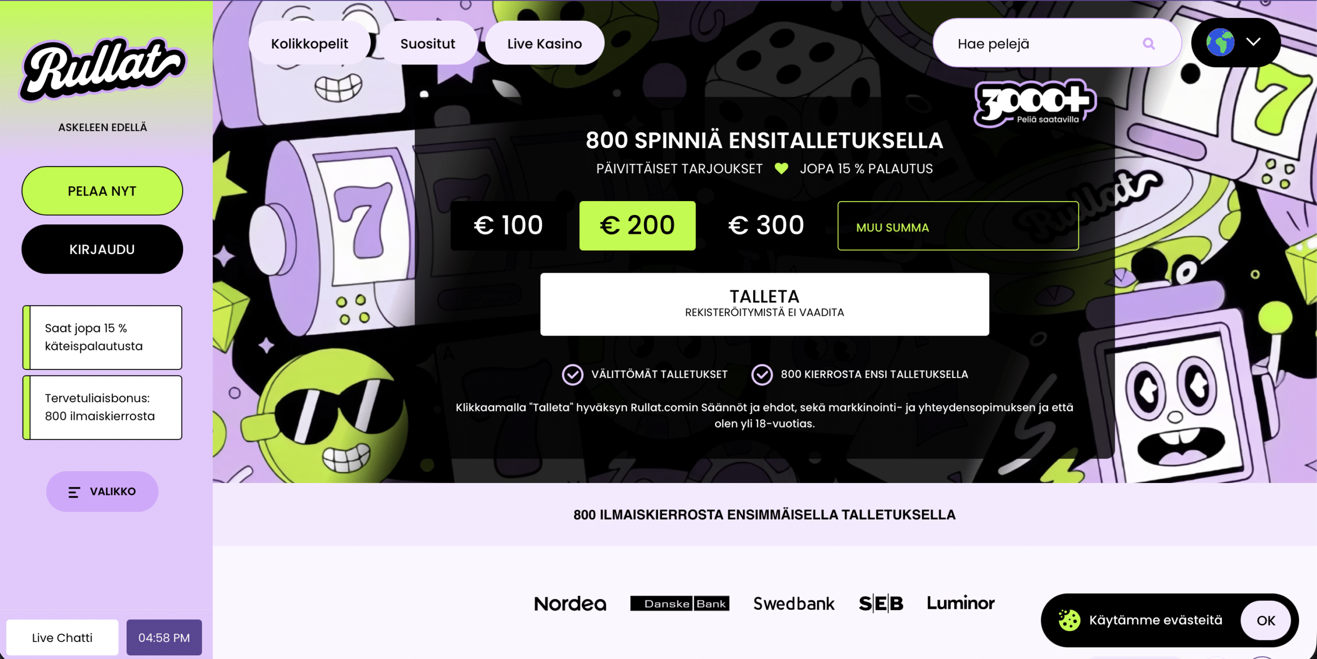 Rullat Casino arvostelu